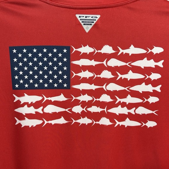 Columbia Men's Long Sleeve Shirt Size L Red Sun Protection Moisture-wicking - Picture 4 of 9